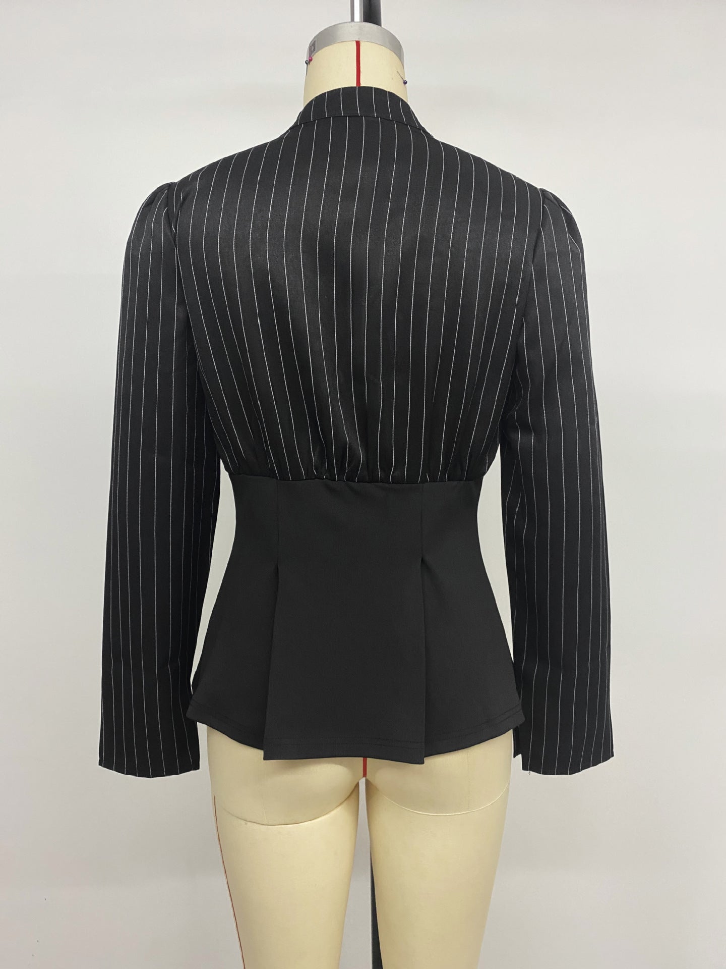Women’s Striped Button Front Peplum Top