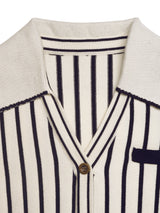 Women’s Striped Button Front Knit Top