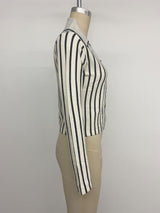 Women’s Striped Button Front Knit Top