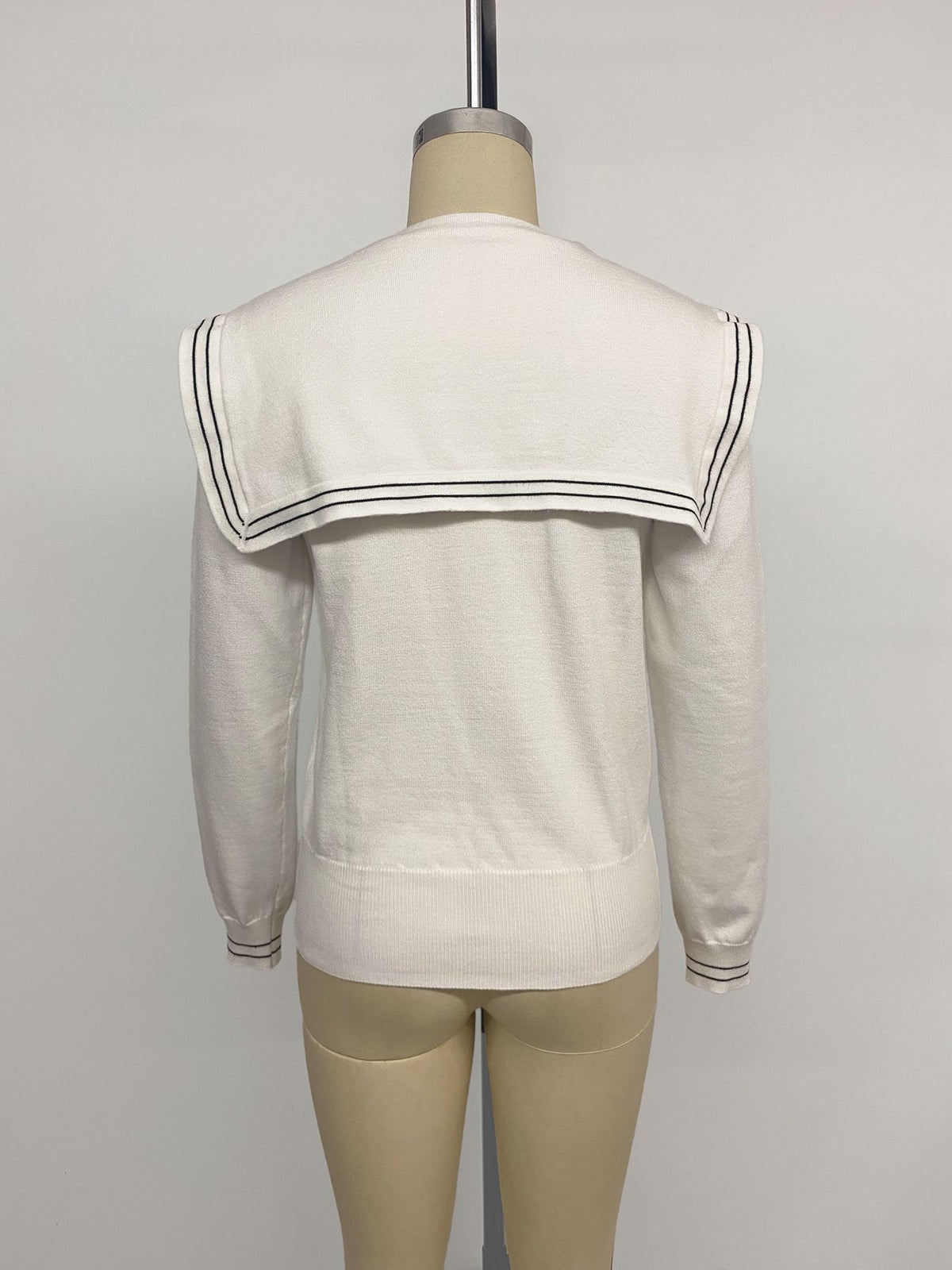 Women’s White Sailor Collar Tie Front Top