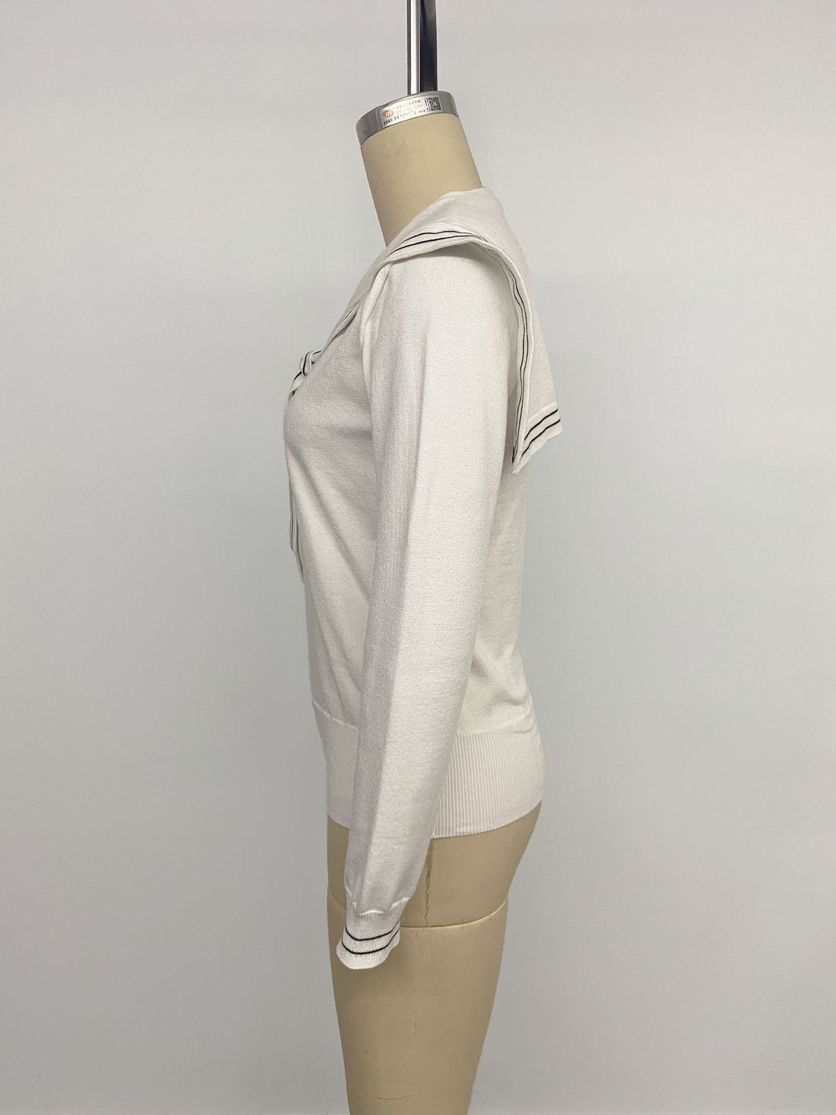 Women’s White Sailor Collar Tie Front Top