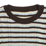 Women’s Striped Ribbed Knit Ruffle Hem Top