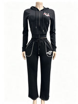 Women’s Hooded Zip-Up Two-Piece Set