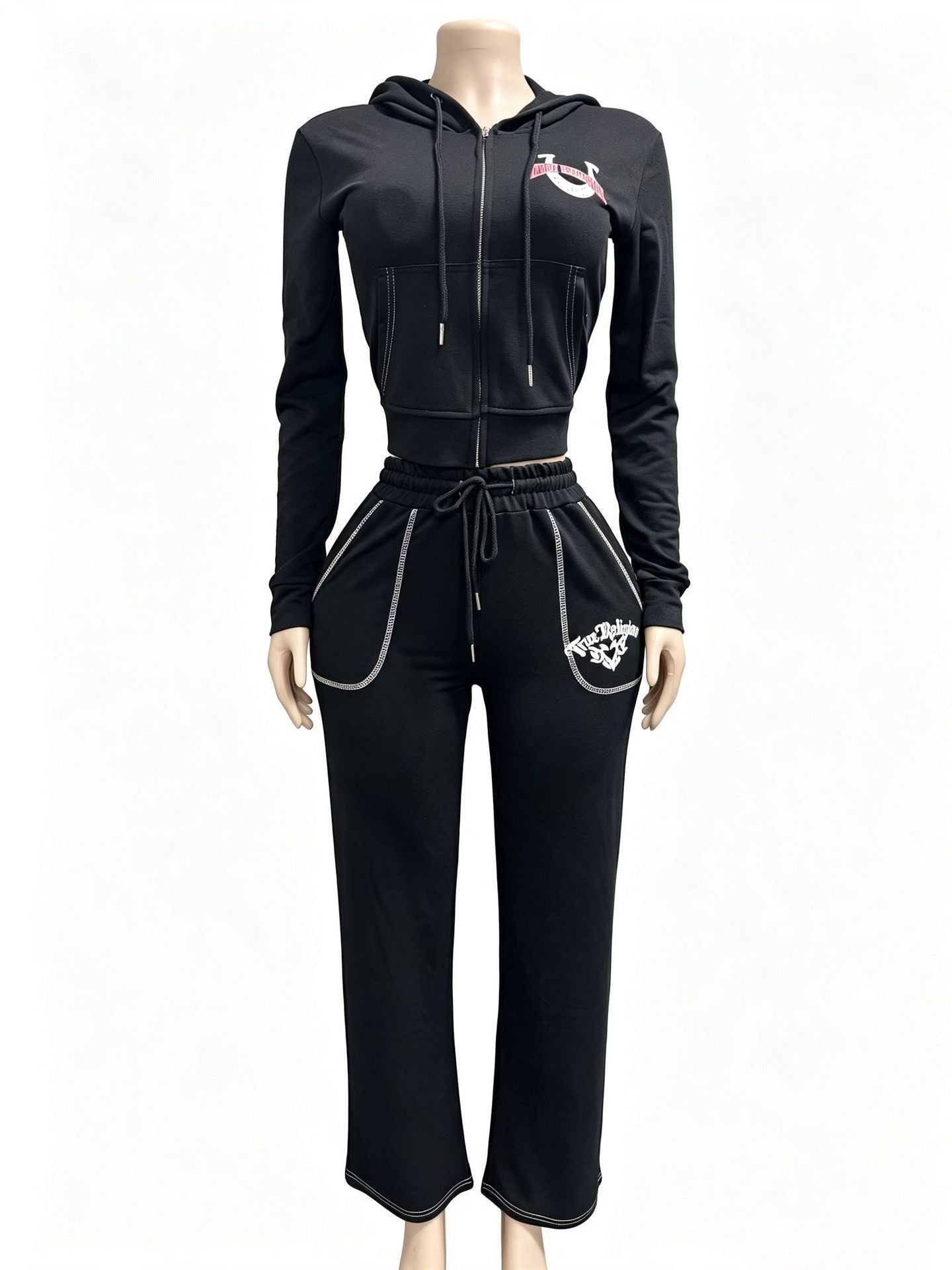 Women’s Hooded Zip-Up Two-Piece Set