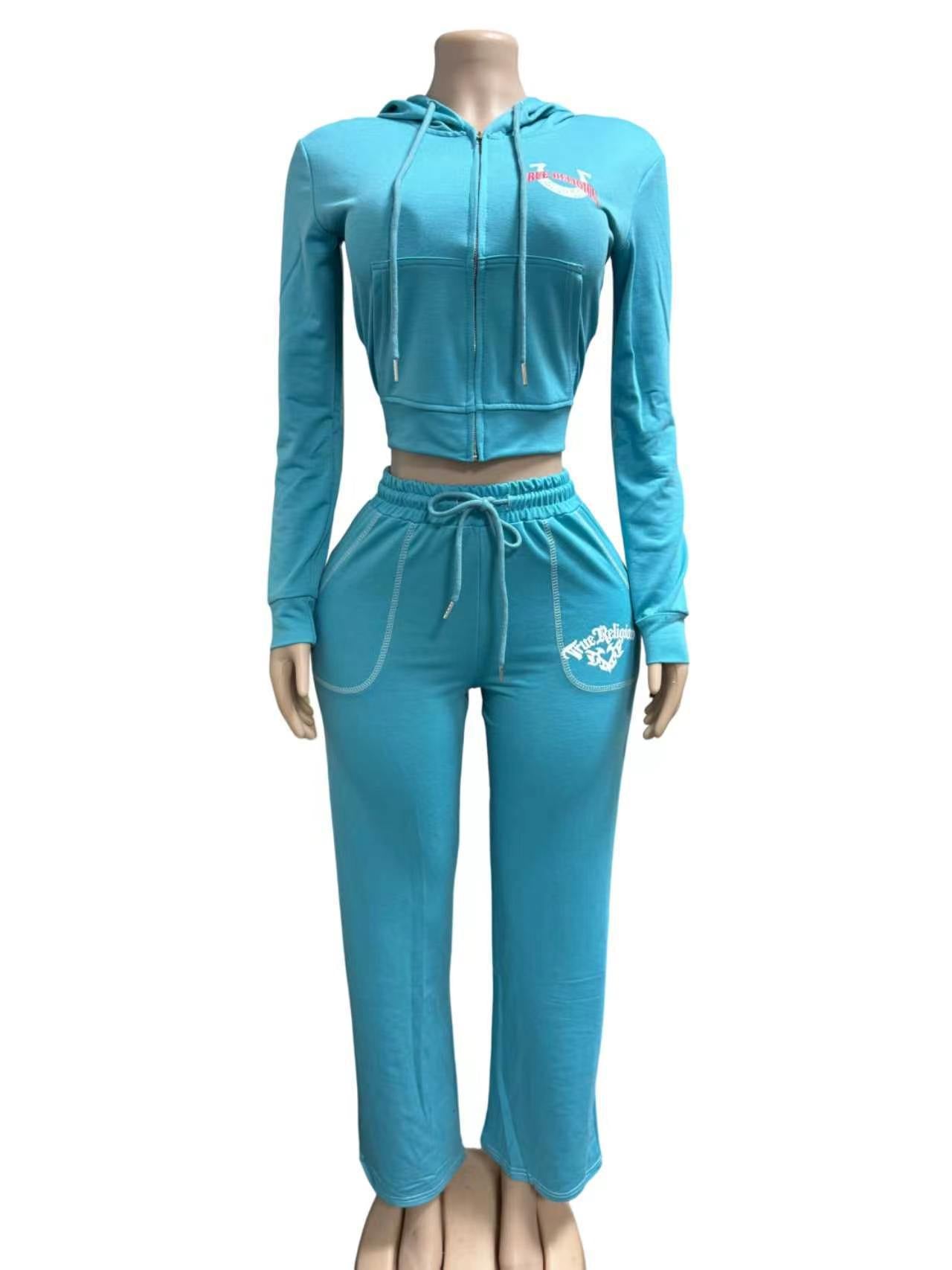 Women’s Hooded Zip-Up Two-Piece Set