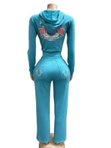 Women’s Hooded Zip-Up Two-Piece Set