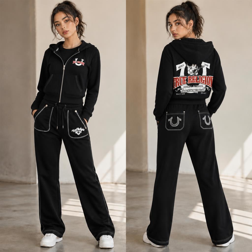 Women’s Hooded Zip-Up Two-Piece Set