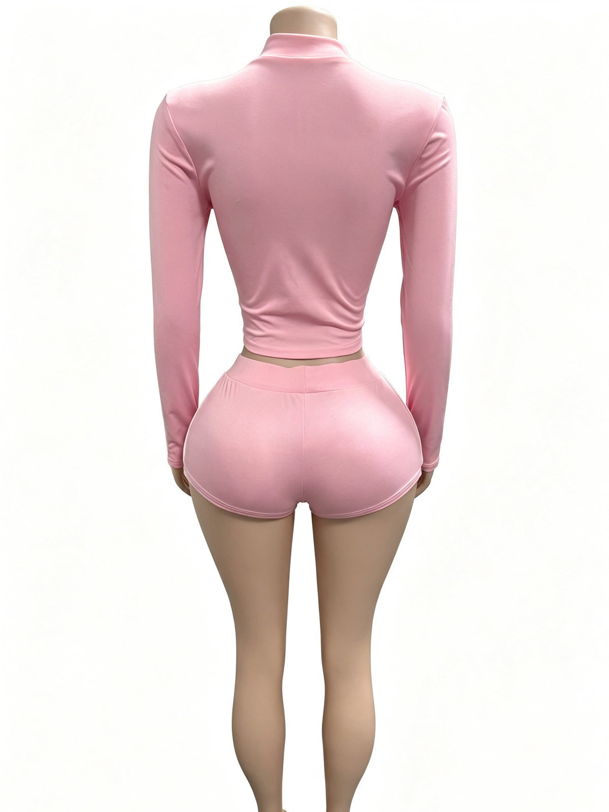 Women’s Zip-Up Athletic Top and Shorts Set