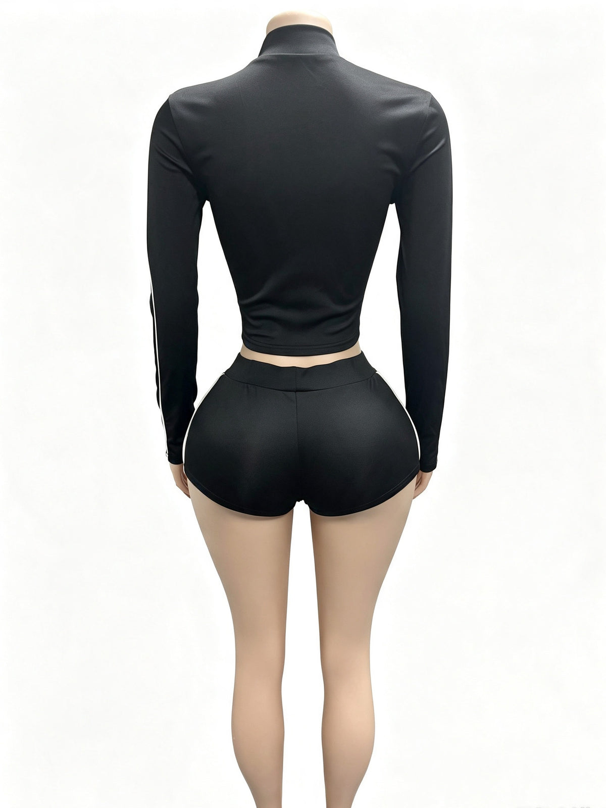 Women’s Zip-Up Athletic Top and Shorts Set