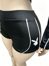 Women’s Zip-Up Athletic Top and Shorts Set