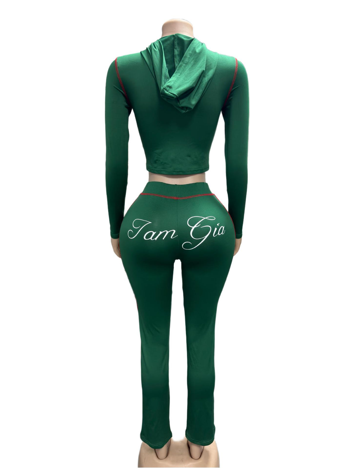 Women’s Hooded Zip-Up Crop Top & Pants Set