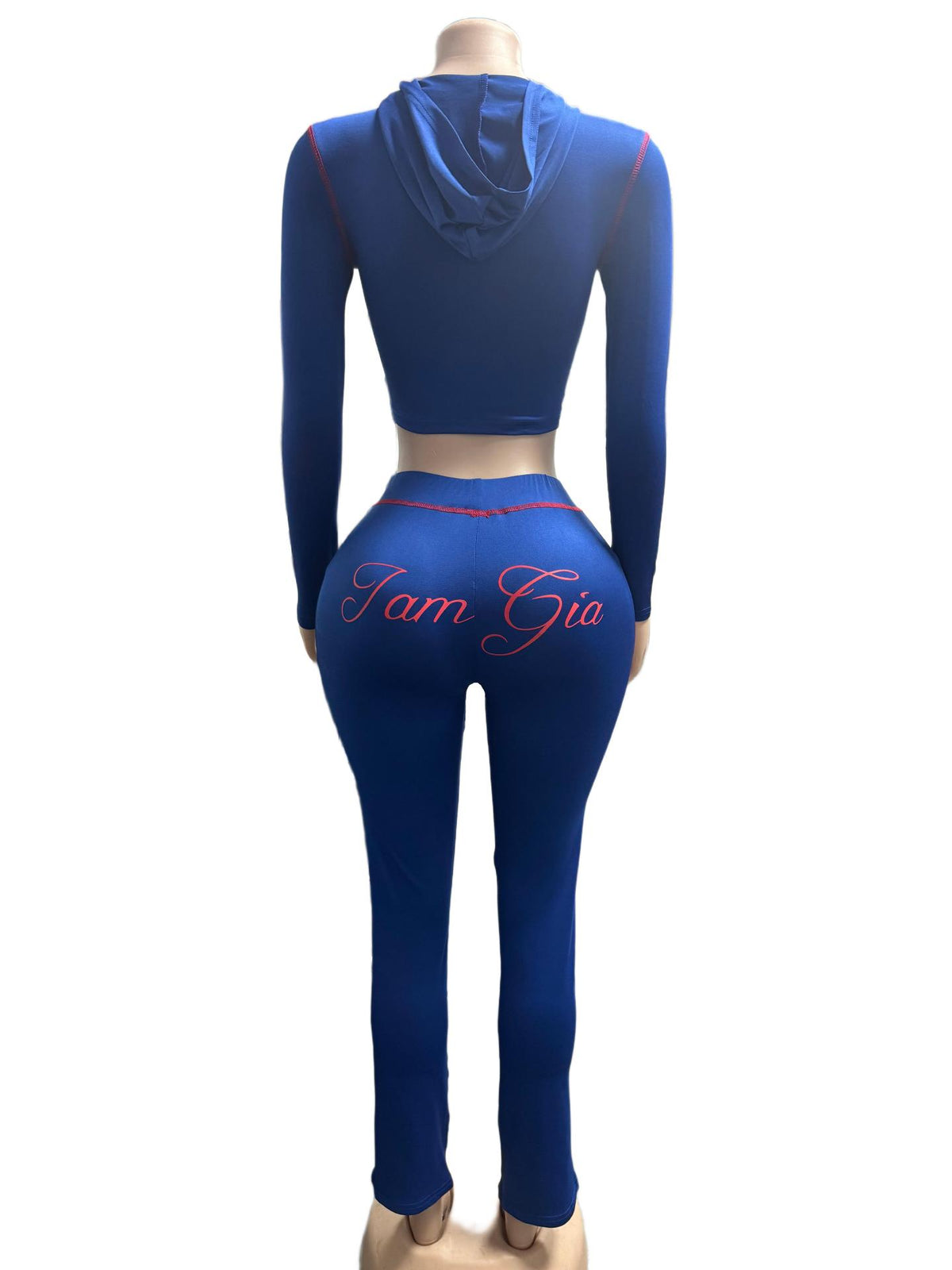 Women’s Hooded Zip-Up Crop Top & Pants Set