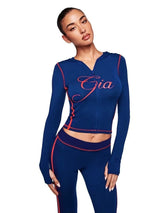 Women’s Hooded Zip-Up Crop Top & Pants Set