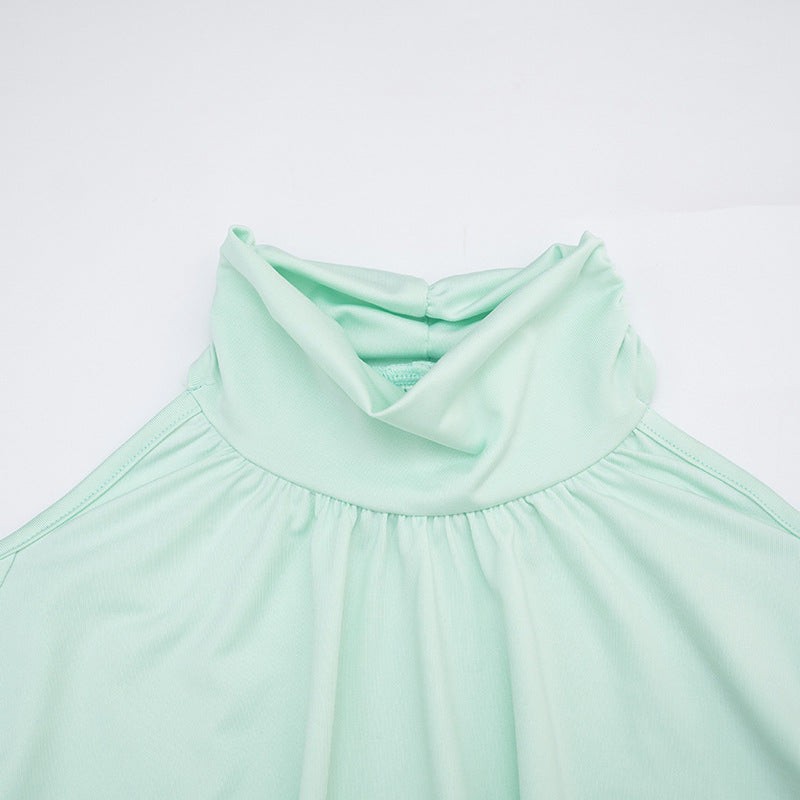 Women’s Ruched Cold Shoulder Mini Dress