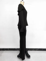 Women’s Off-Shoulder Flare Sleeve Pants Set