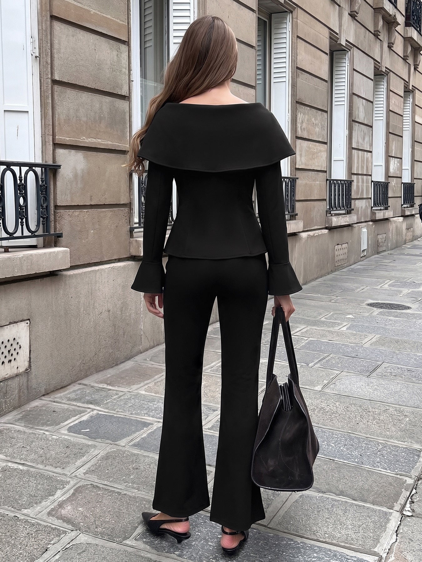 Women’s Off-Shoulder Flare Sleeve Pants Set
