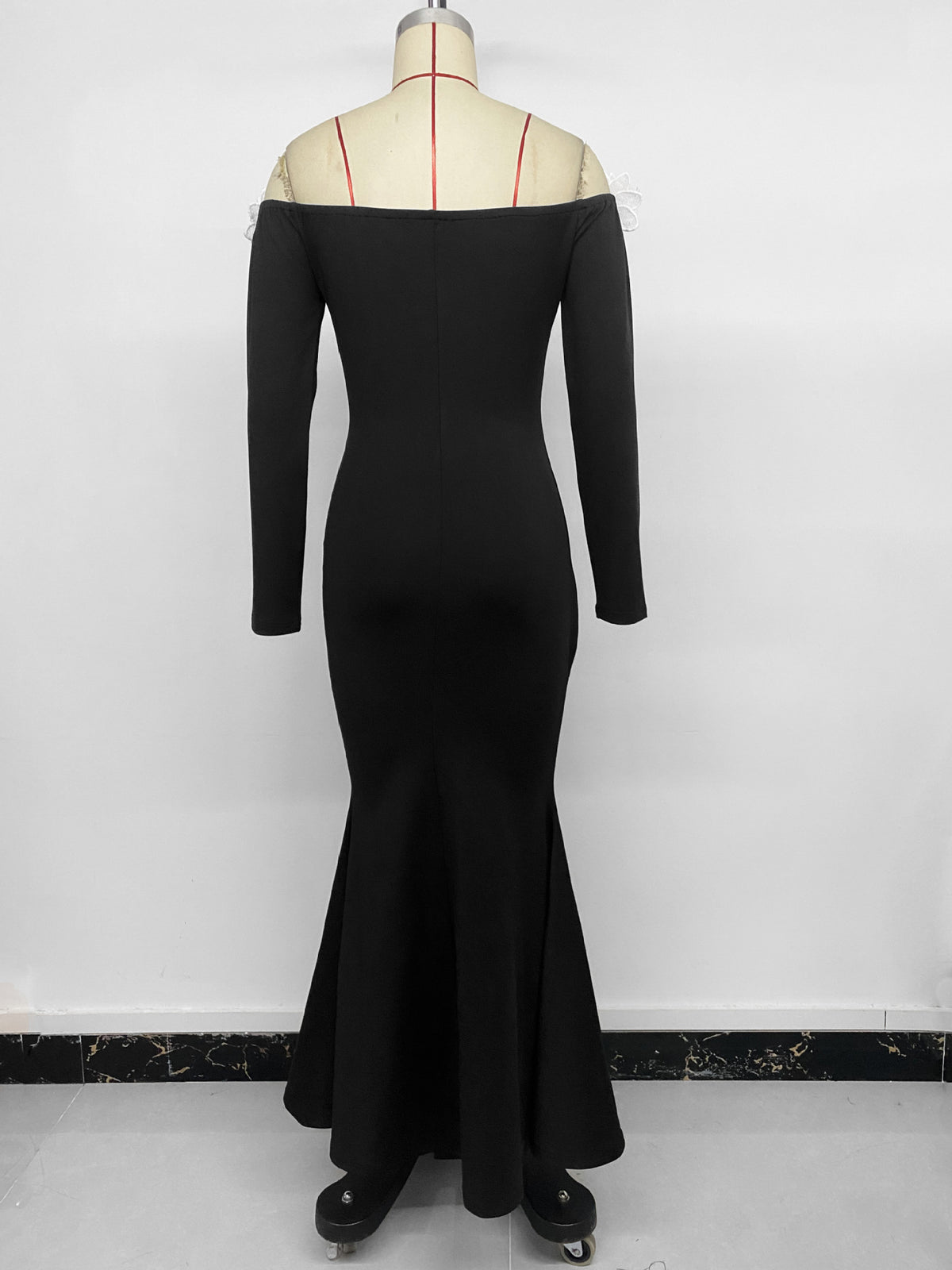 Women’s Off Shoulder Lace Trim Maxi Dress