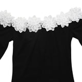 Women’s Off Shoulder Lace Trim Maxi Dress