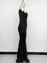 Women’s Off Shoulder Lace Trim Maxi Dress