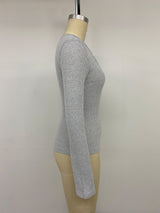 Women’s Ribbed Button Front V-Neck Top