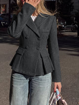 Women’s Double Breasted Peplum Blazer Jacket