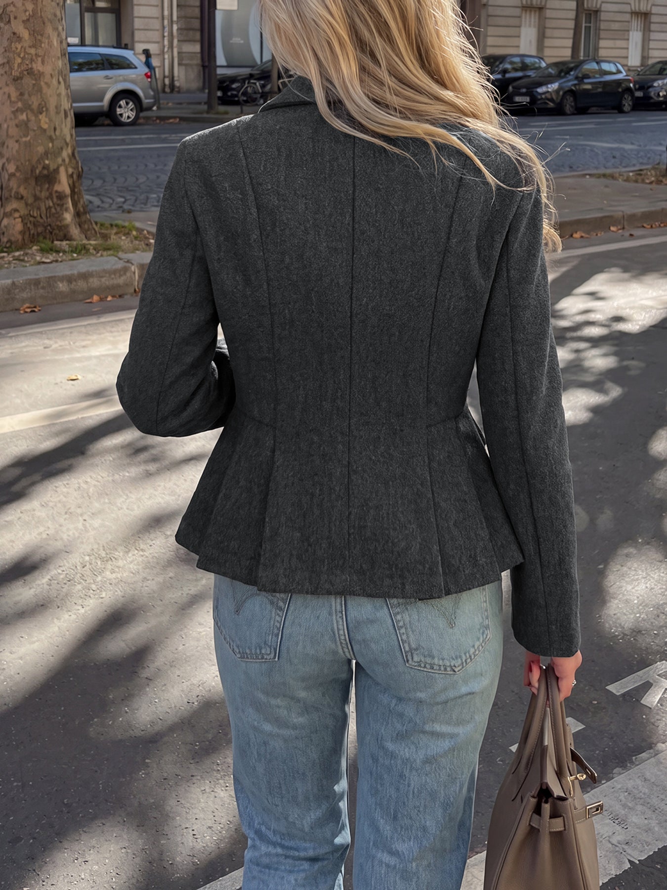 Women’s Double Breasted Peplum Blazer Jacket