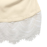 Women’s Draped Neck Lace Hem Long Sleeve Top