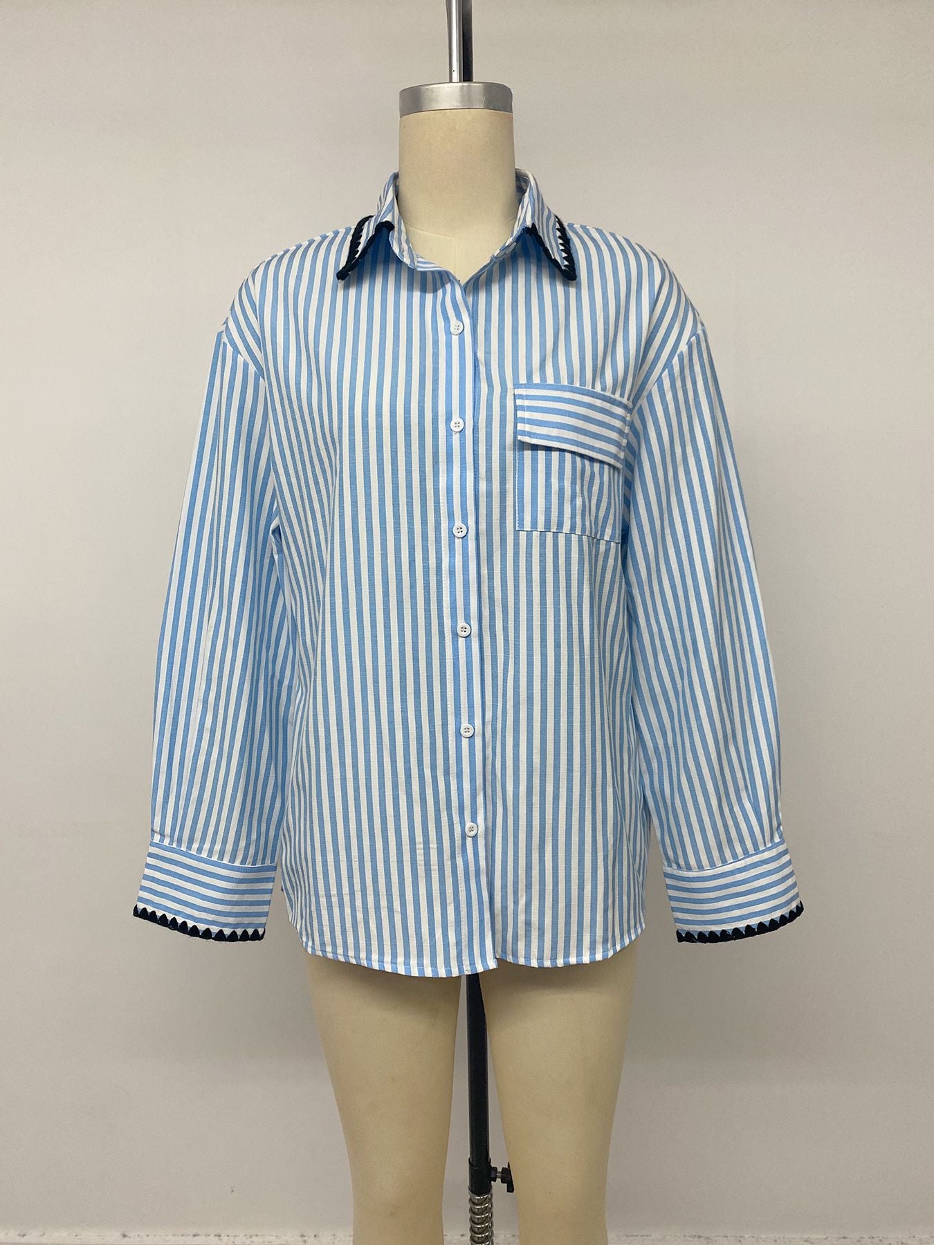 Women’s Striped Button Down Oversized Shirt