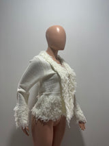 Women’s Fringe Trim Knit Cardigan Jacket