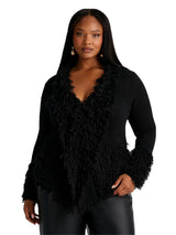 Women’s Fringe Trim Knit Cardigan Jacket
