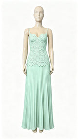 Women’s Lace Bodice Pleated Maxi Dress