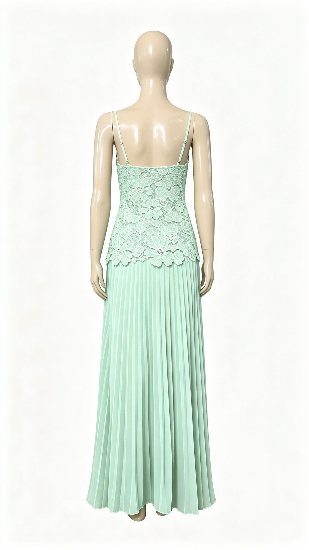 Women’s Lace Bodice Pleated Maxi Dress
