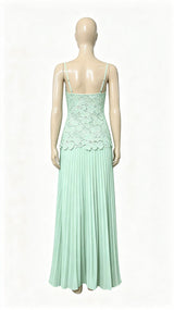 Women’s Lace Bodice Pleated Maxi Dress