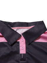 Women’s Striped Polo Top and Wide Leg Pants Set