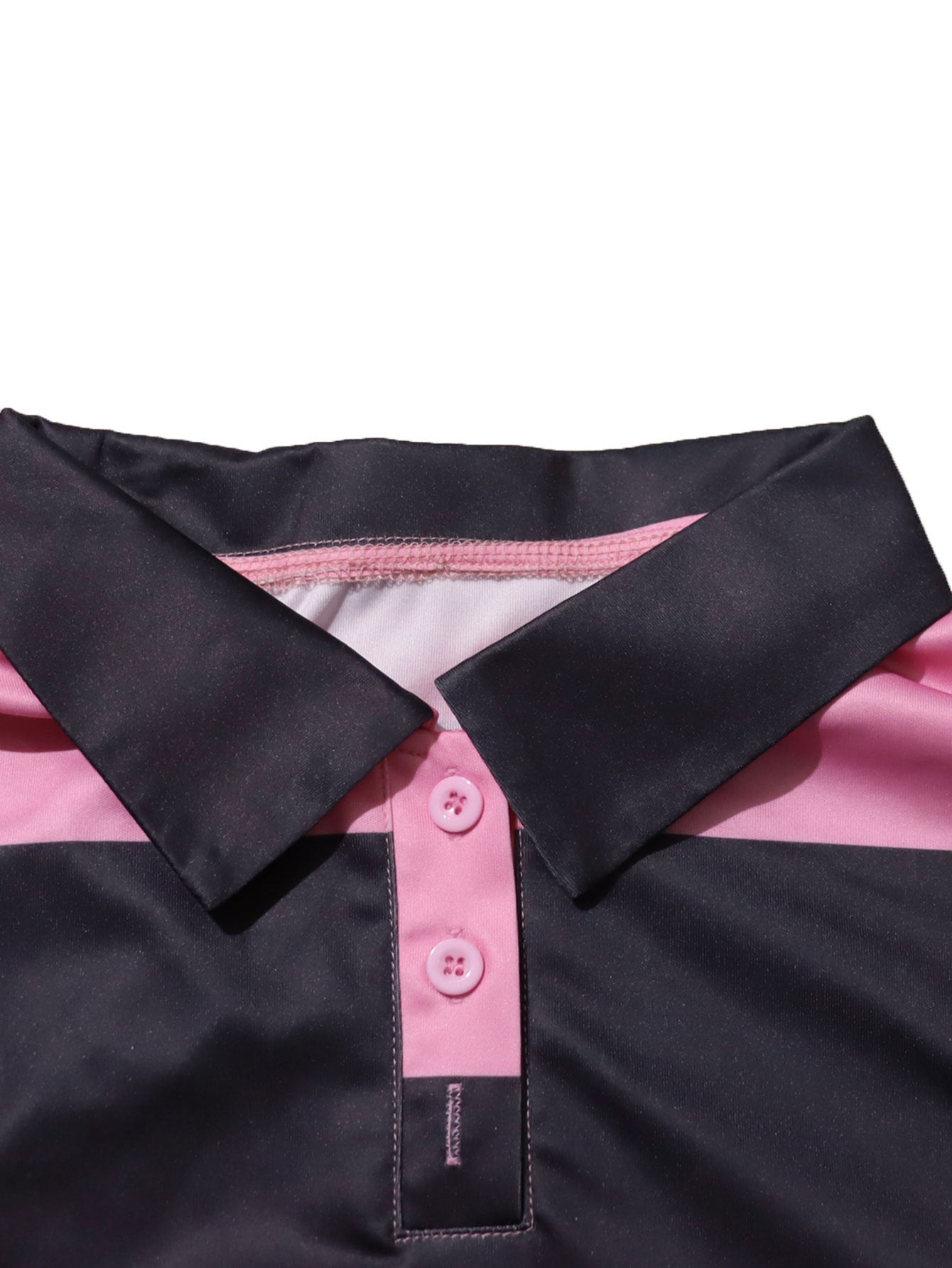 Women’s Striped Polo Top and Wide Leg Pants Set