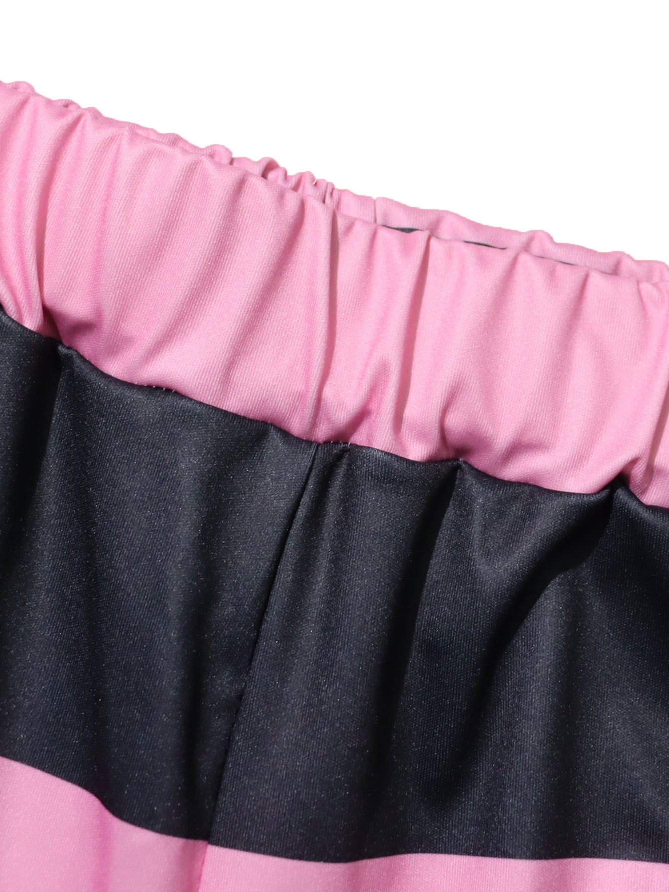 Women’s Striped Polo Top and Wide Leg Pants Set