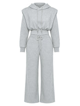 Women’s Hooded Sweatshirt and Wide Leg Pants Set