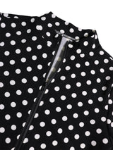 Women’s Polka Dot Zip-Up Skirt Set