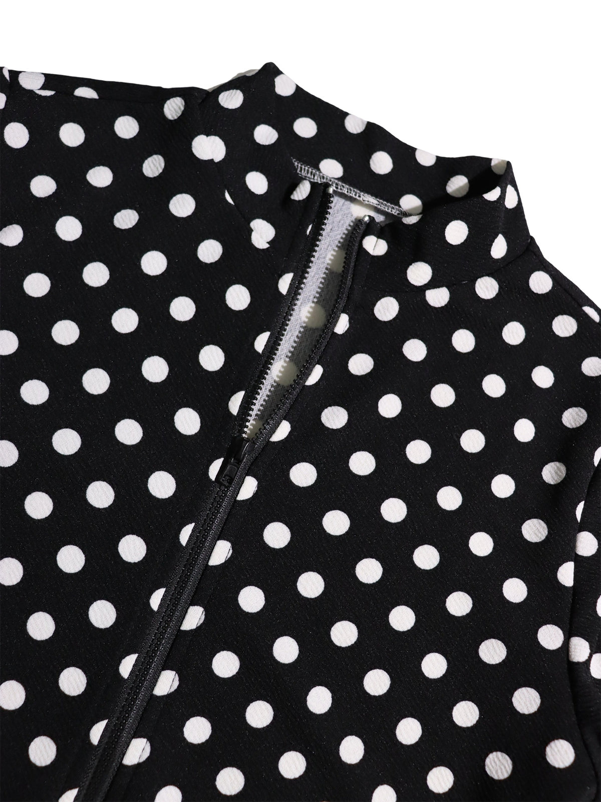 Women’s Polka Dot Zip-Up Skirt Set