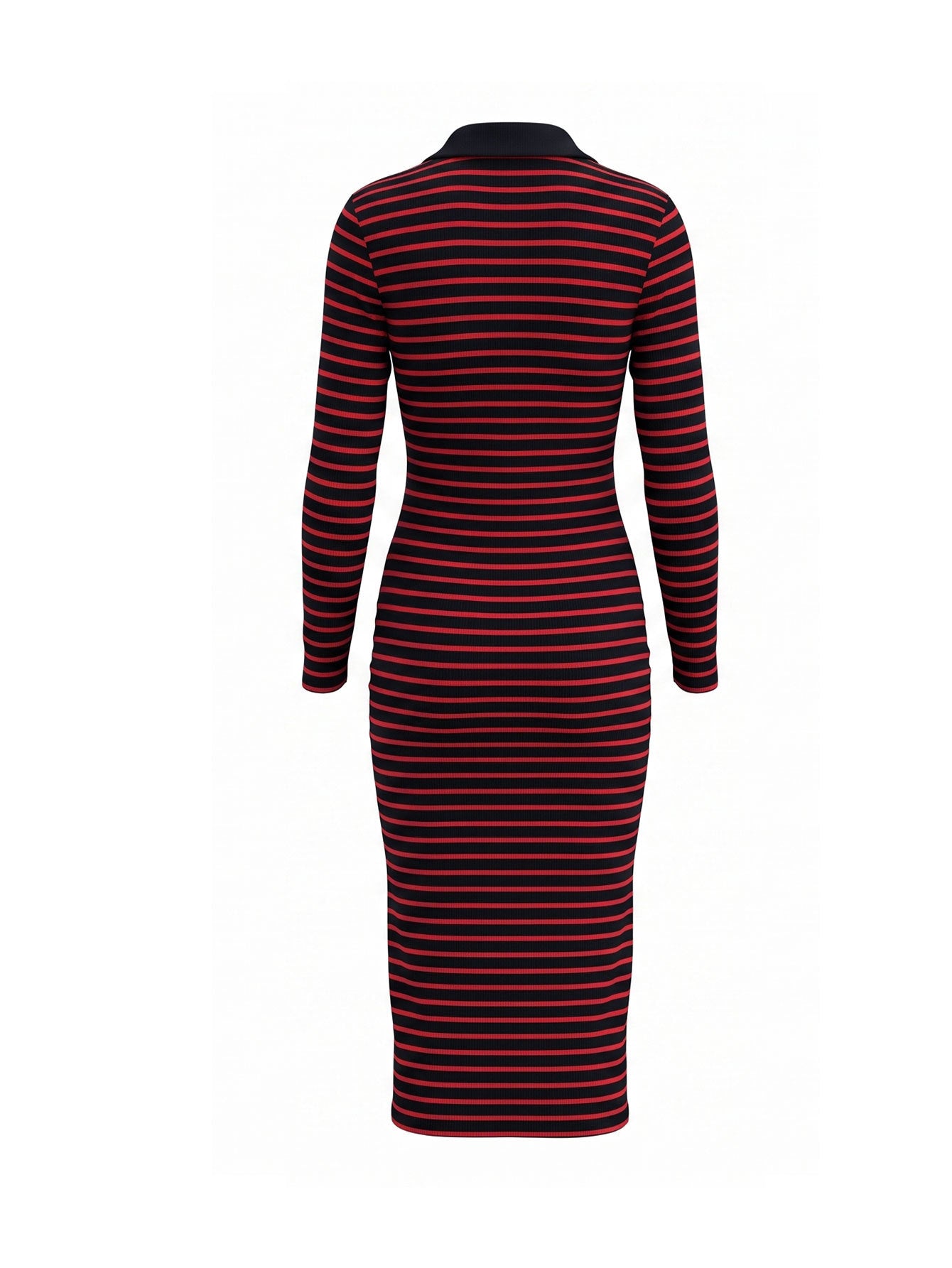 Women’s Striped Collared Button-Up Midi Dress