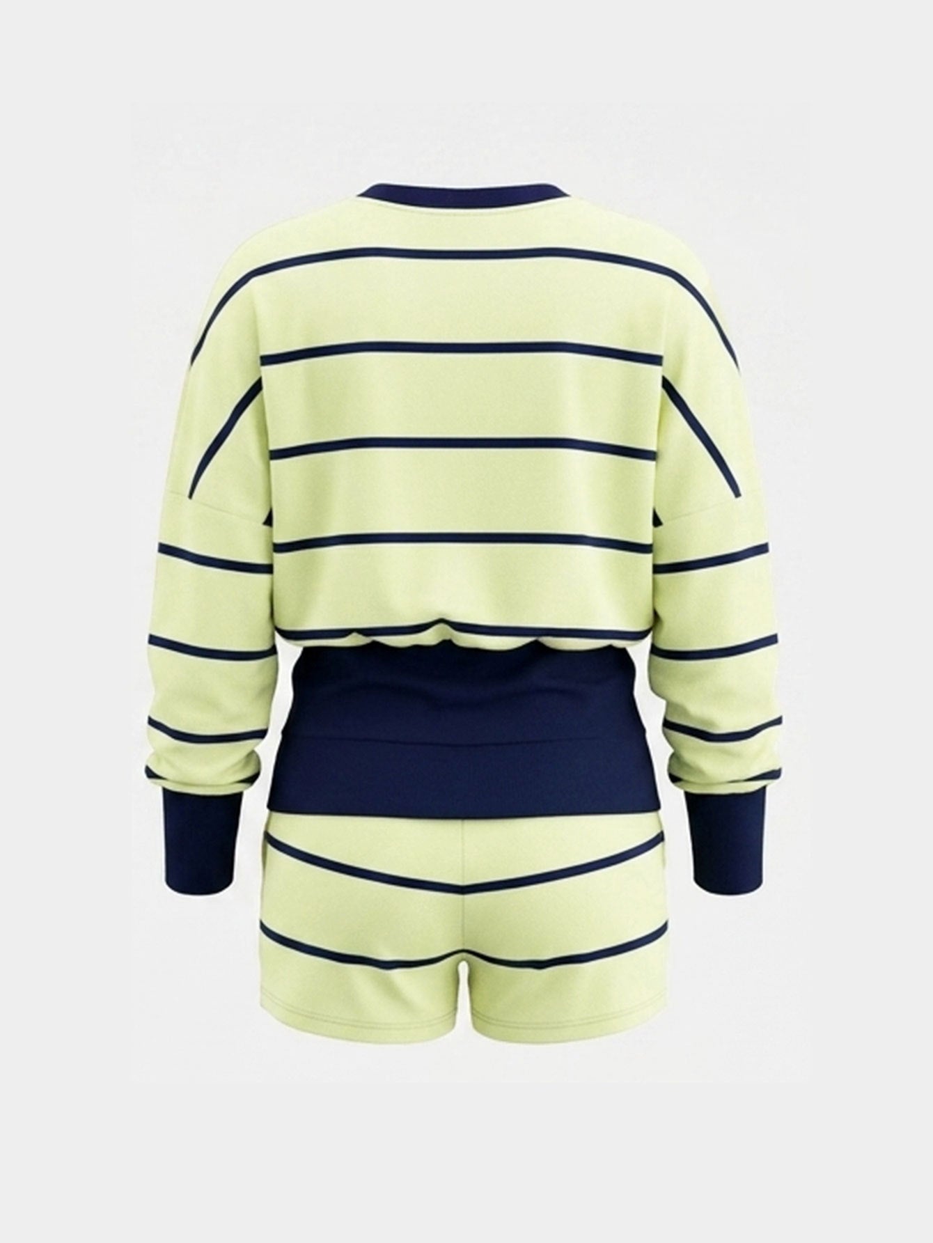 Women’s Striped V-Neck Top and Shorts Set