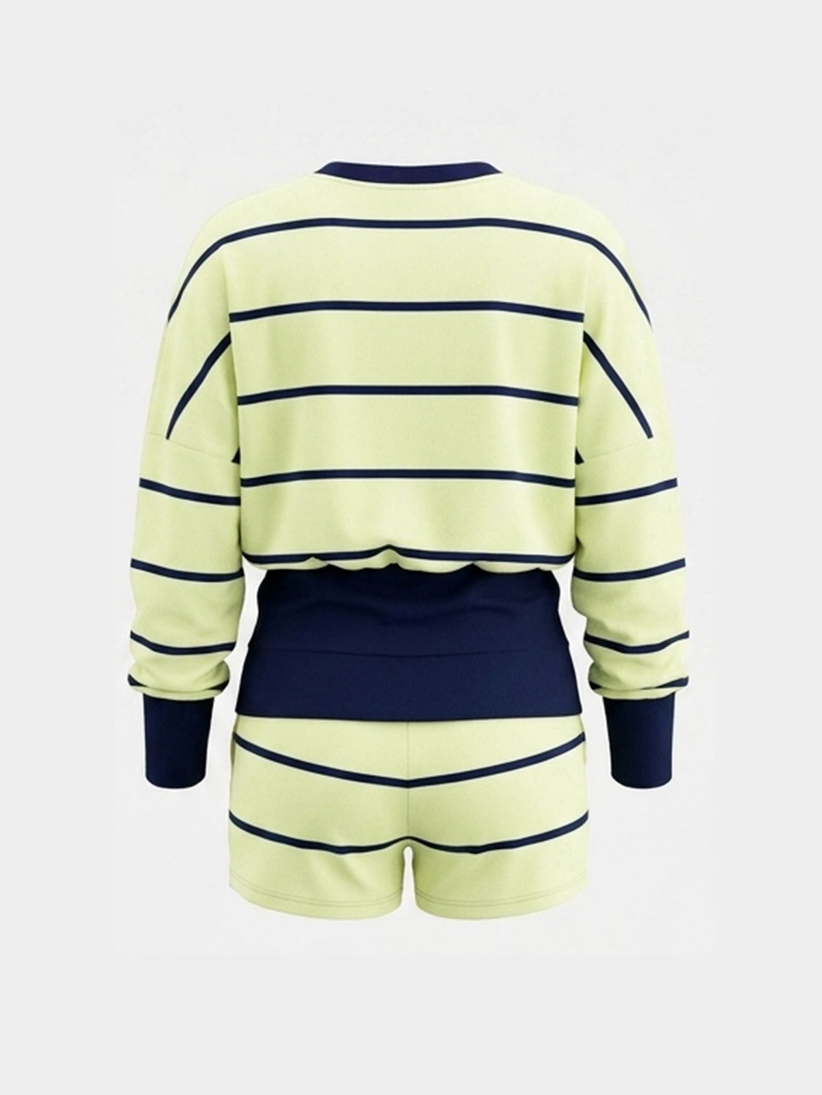 Women’s Striped V-Neck Top and Shorts Set