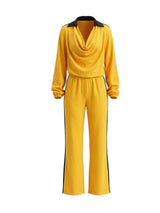 Women’s Draped V-Neck Wide Leg Pants Set