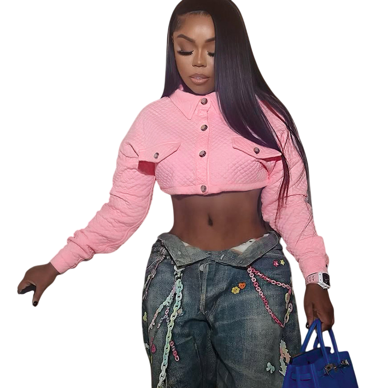Women’s Quilted Cropped Button-Up Jacket
