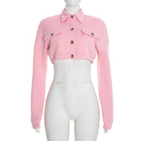 Women’s Quilted Cropped Button-Up Jacket