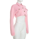 Women’s Quilted Cropped Button-Up Jacket