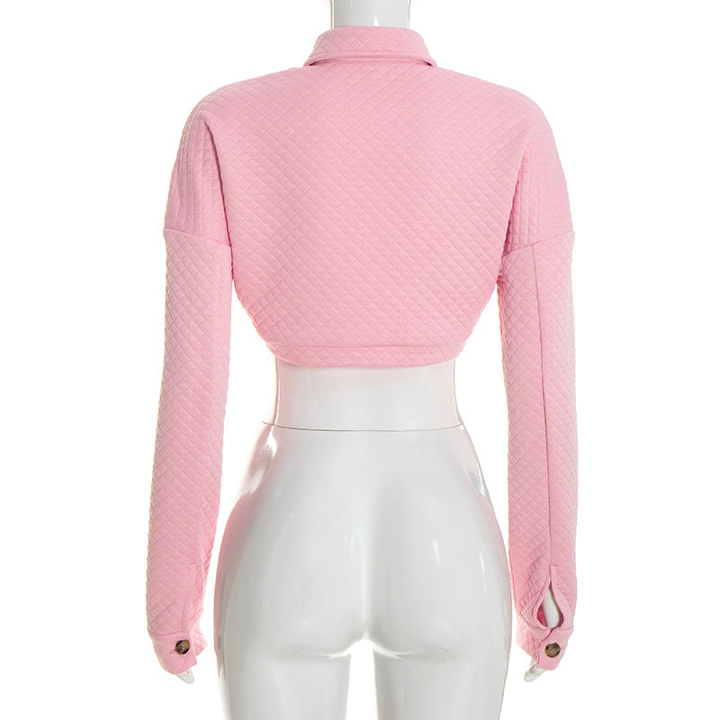 Women’s Quilted Cropped Button-Up Jacket
