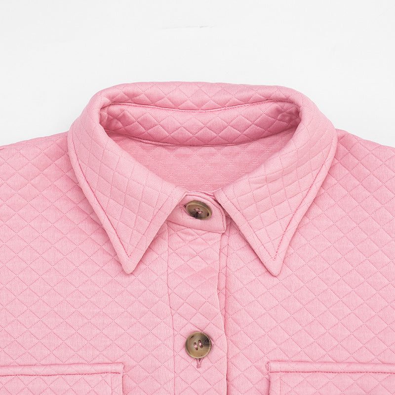 Women’s Quilted Cropped Button-Up Jacket