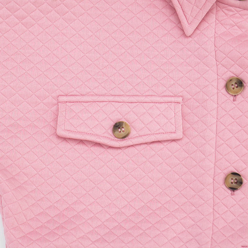 Women’s Quilted Cropped Button-Up Jacket