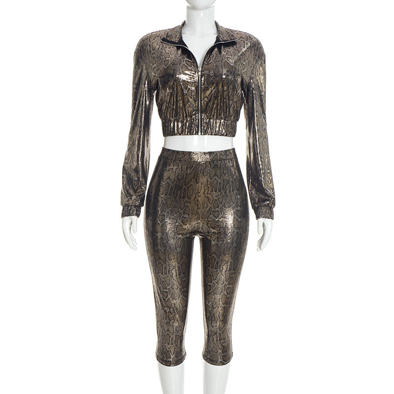 Women’s Cropped Jacket and Capri Pants Set